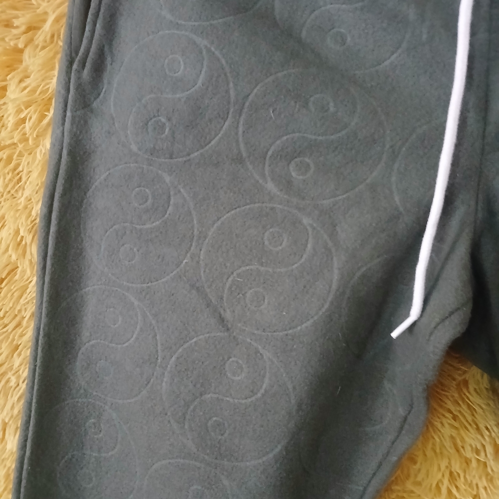 No Boundaries Olive Green Joggers With Yin Yang Pattern